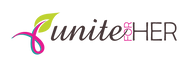 Unite for HER Logo - Pink and Teal to support breast cancer and ovarian cancer patients 
